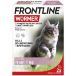 FRONTLINE Wormer 230mg/20mg Film-Coated Tablets for Cats   -2 Tablets