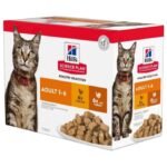 Hills Science Plan Adult Cat Food Pouches (Poultry Selection) 12 x 85g